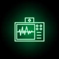 Medical, electrocardiogram icon in neon style. Element of medicine illustration. Signs and symbols icon can be used for web, logo
