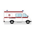 Medical emergency assistance. The white ambulance.