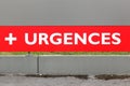 Medical emergency called urgences in french, France