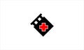 Medical Emergency cross symbol with Film strip icon Logo design illustration