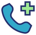 Medical emergency line color icon. Healthcare call