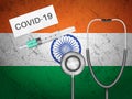 Medical equepment on India flag Royalty Free Stock Photo