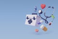 Medical equipment 3d cartoon style
