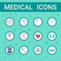 Medical Equipment Icons Set Online Consultation Button Concept Health Care Clinics Hospital Service Royalty Free Stock Photo