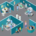 Hospital Rooms Isometric Composition