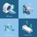 Medical Equipment Isometric 4 Icons Square Royalty Free Stock Photo