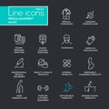 Medical Equipment - line design pictograms set