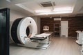 Medical equipment in modern hospital room. Magnetic resonance imaging (MRI) scanner. Generative AI Royalty Free Stock Photo