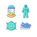 Medical equipment RGB color icons set Royalty Free Stock Photo