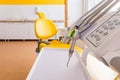 Medical equipment and stomatology concept, yellow dentistry