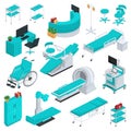 Medical equipment vector clinic technology healthcare treatment in hospital illustration medicable set of wheelchair