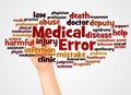 Medical Error word cloud and hand with marker concept