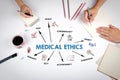 MEDICAL ETHICS Concept. The meeting at the white office table Royalty Free Stock Photo
