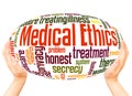 Medical Ethics word cloud hand sphere concept