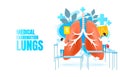 medical examination banner lungs, alternative treatment, biology anatomy organ, service help