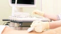 Medical examination. Ultrasonography. Patients leg Royalty Free Stock Photo