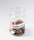 Medical expenses saving in a jar Royalty Free Stock Photo