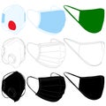Medical face mask. Different types of surgical mask.