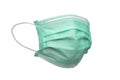 medical face mask green color isolated on white background with clipping path, doctor mask Royalty Free Stock Photo