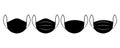 Medical face mask icon set. Medical face mask collection. Set of breathing protective medical respiratory.