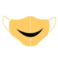 Medical face mask icon with smile - halloween simple vector illustration in flat style isolated. Measures to reduce risk of Royalty Free Stock Photo