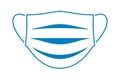 A blue medical face mask vector icon. Royalty Free Stock Photo