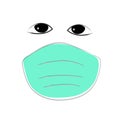 Medical face mask on white background, vector illustration Royalty Free Stock Photo