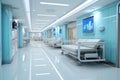 Medical facilitys core Hospital corridor interconnecting vital patient rooms Royalty Free Stock Photo