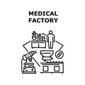 Medical Factory Vector Concept Black Illustration