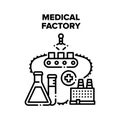 Medical Factory Vector Black Illustrations