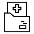 Medical family folder icon, outline style