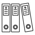 Medical family folders icon, outline style