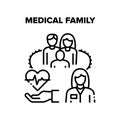 Medical Family Vector Concept Black Illustration