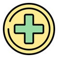 Medical fear help icon vector flat