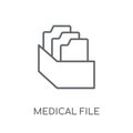 medical File linear icon. Modern outline medical File logo conce Royalty Free Stock Photo