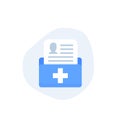 Medical files icon, flat vector