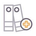 Medical files vector color line icon