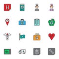 Medical filled outline icons set Royalty Free Stock Photo
