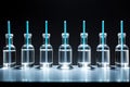 Medical flasks analyzes test. Test tubes on black background Royalty Free Stock Photo