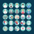 Medical icons set. Flat style colorful vector illustration