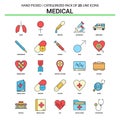 Medical Flat Line Icon Set - Business Concept Icons Design Royalty Free Stock Photo