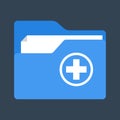 Medical folder icon. Health history, file with medical Royalty Free Stock Photo