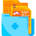 Medical folder icon patient history flat vector Royalty Free Stock Photo