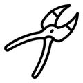 Medical forceps icon, outline style
