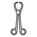 Medical forceps icon, outline style