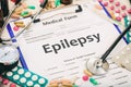 Medical form, diagnosis epilepsy Royalty Free Stock Photo