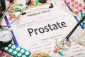 Medical form, diagnosis prostate Royalty Free Stock Photo