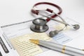 Medical Form & Stethoscope Royalty Free Stock Photo