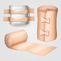 Medical gauze and bandage set Royalty Free Stock Photo