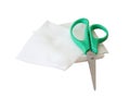 Medical gauze and scissors